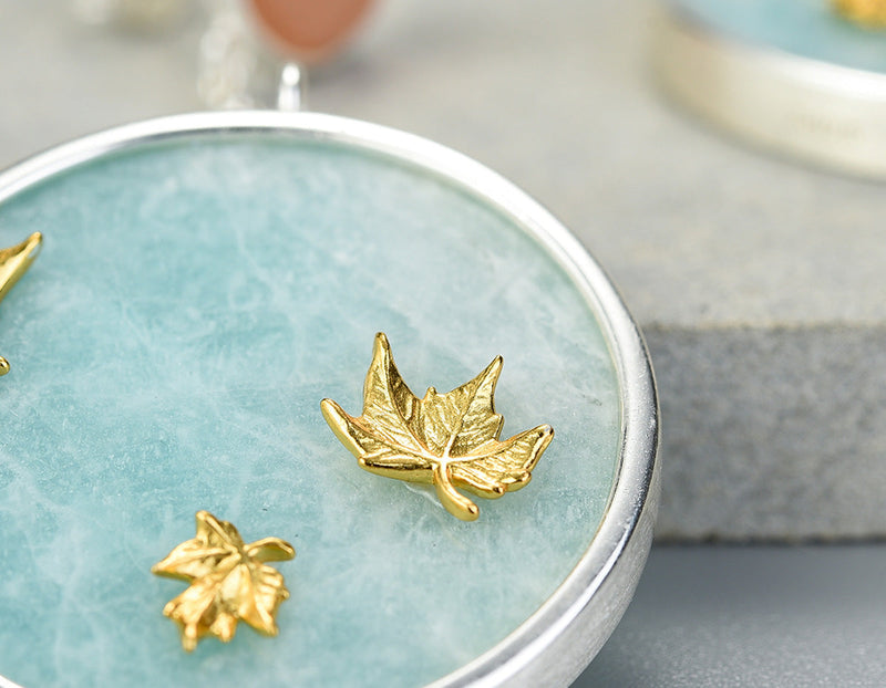 Maple Leaves Amazonite Earring