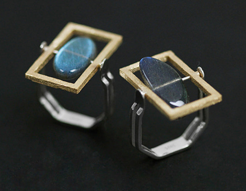 Rotatable Labradorite Ring