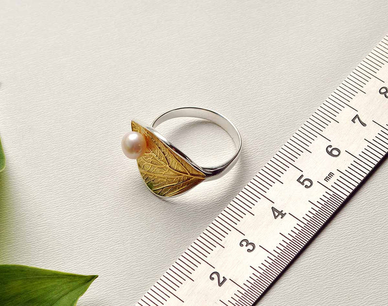 Pearl Leaf Ring