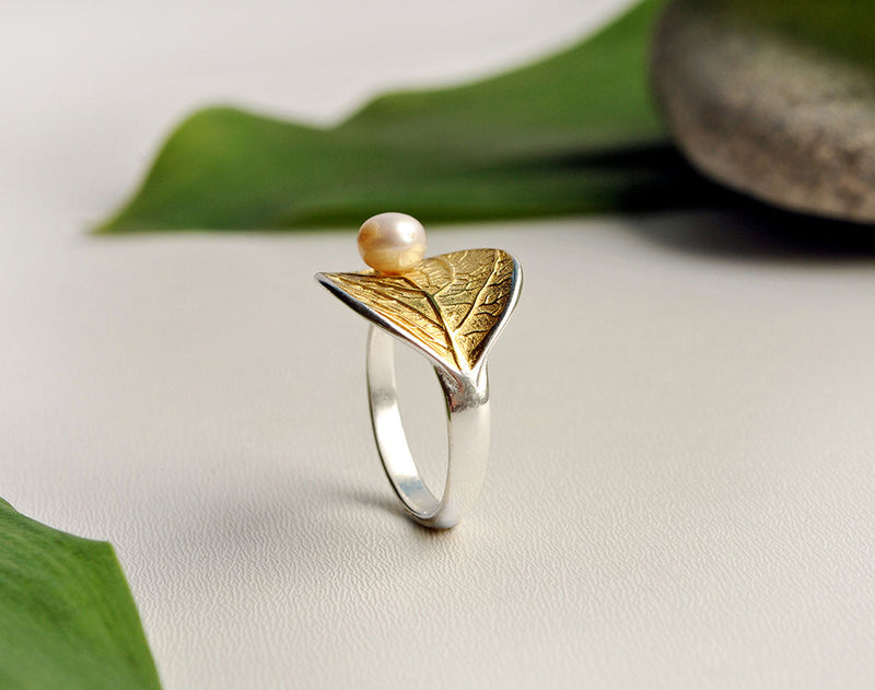 Pearl Leaf Ring