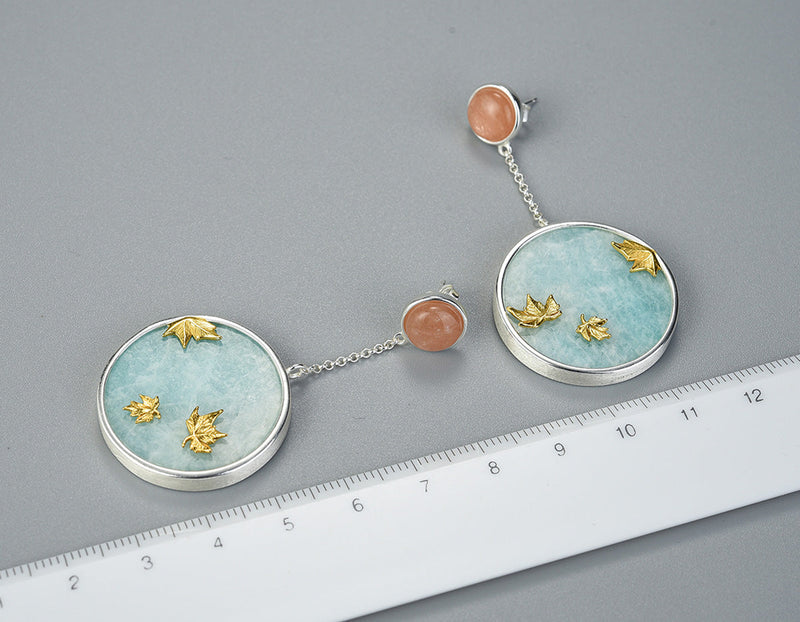 Maple Leaves Amazonite Earring