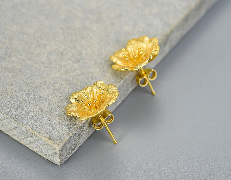 Wild Rose Flower Stud Earring