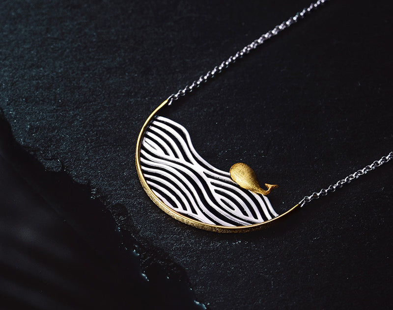 Swimming Whale Necklace