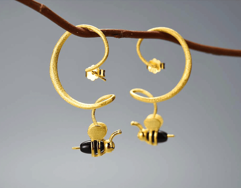 Twirl Honey & Bee Earring