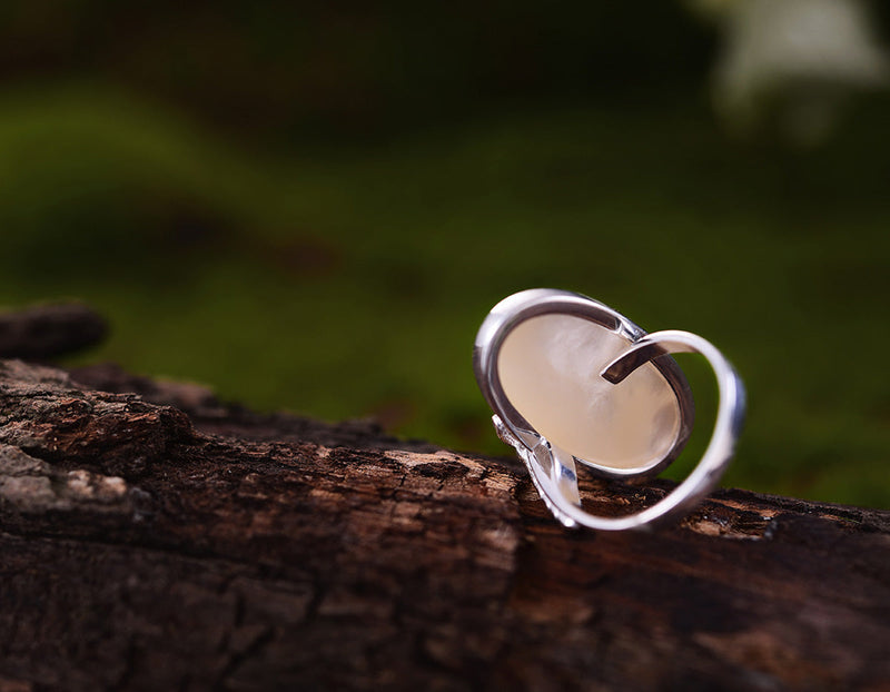 Oval Mother of Pearl Dragonfly Ring