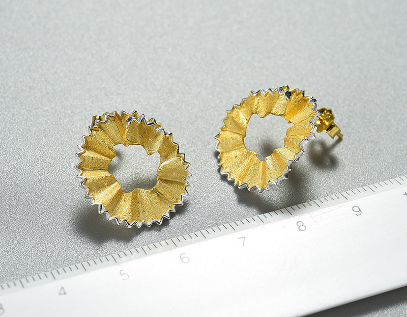 Pencil Shavings Stud Earring