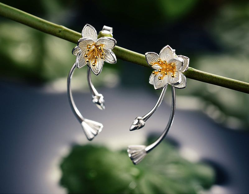 Lotus Whispers Drop Earring