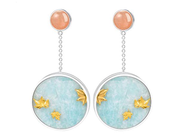 Maple Leaves Amazonite Earring