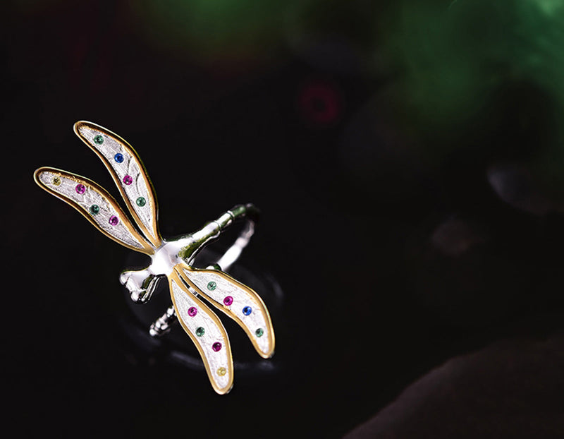 Rainbow Dragonfly Ring