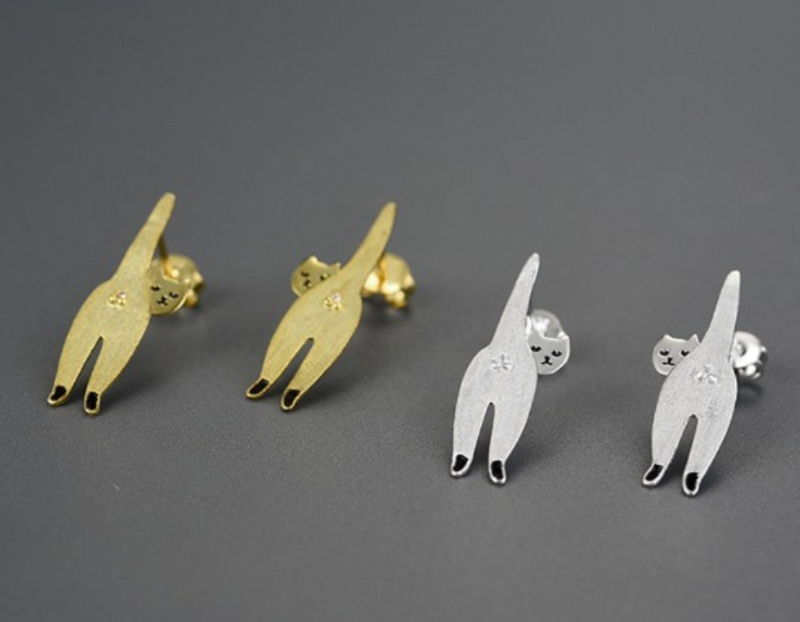 Naughty Kitten Stud Earrings