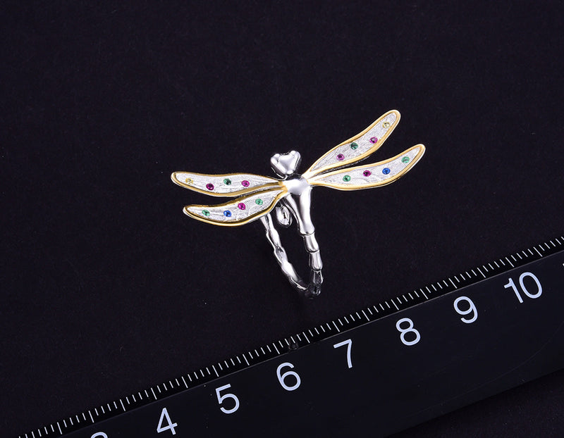 Rainbow Dragonfly Ring