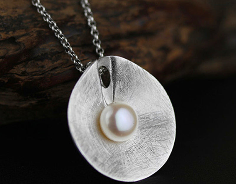 Pearl Lotus Leaf Pendant