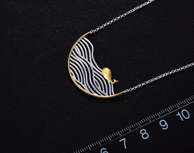 Swimming Whale Necklace