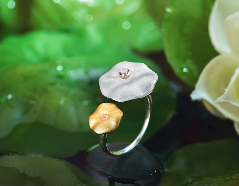 Lotus Leaf's Morning Dew Ring