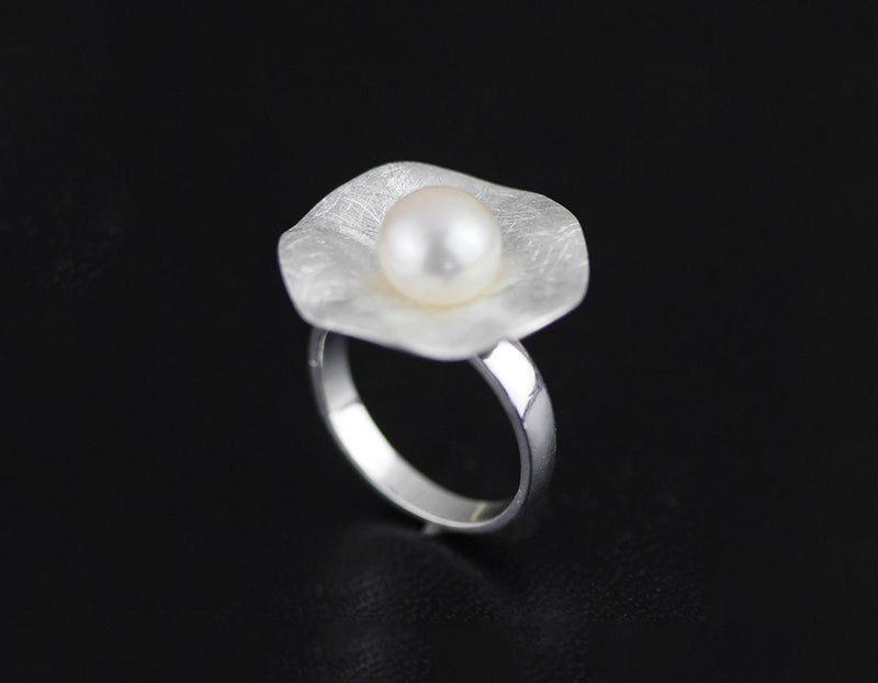 Pearl Lotus Leaf Ring