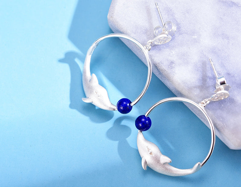 Playful Dolphin Earring