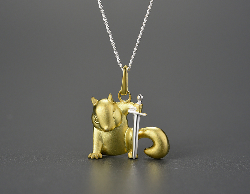 Warrior Squirrel Pendant