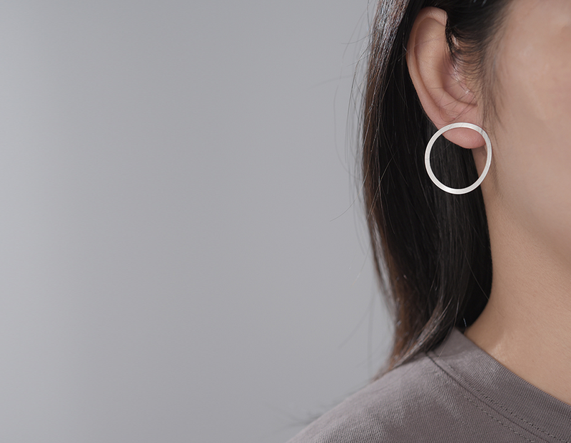 Minimalist Big Round Earring