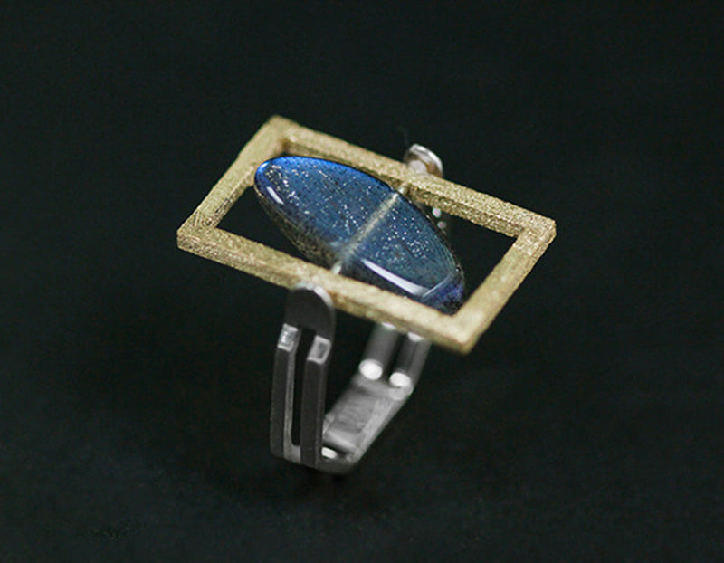 Rotatable Labradorite Ring