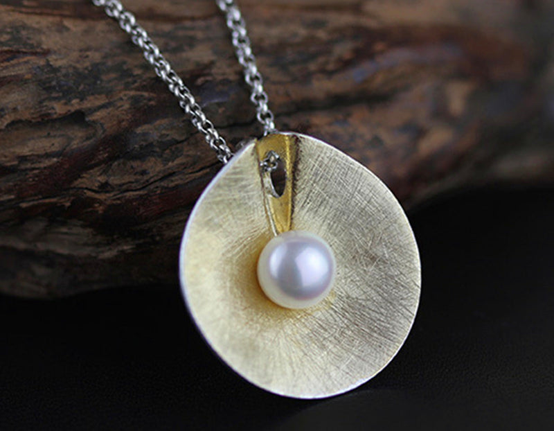 Pearl Lotus Leaf Pendant