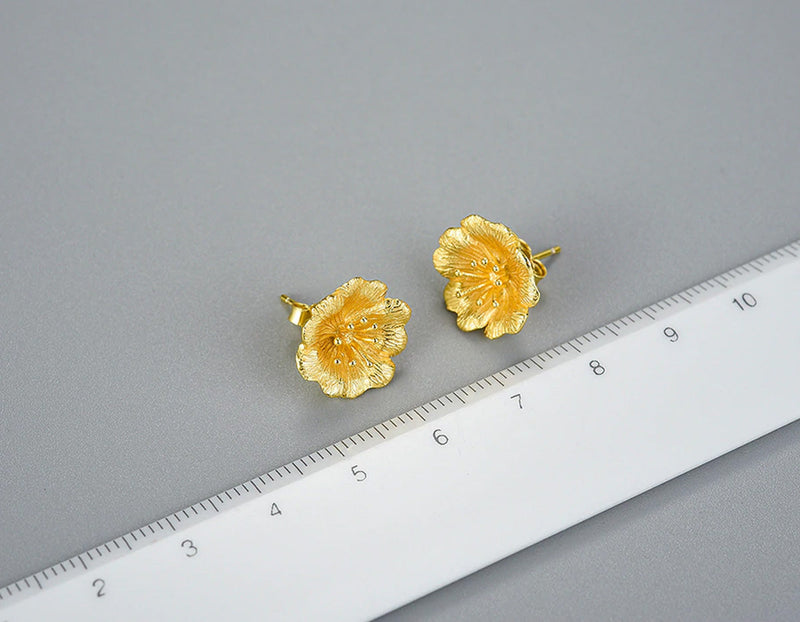 Wild Rose Flower Stud Earring