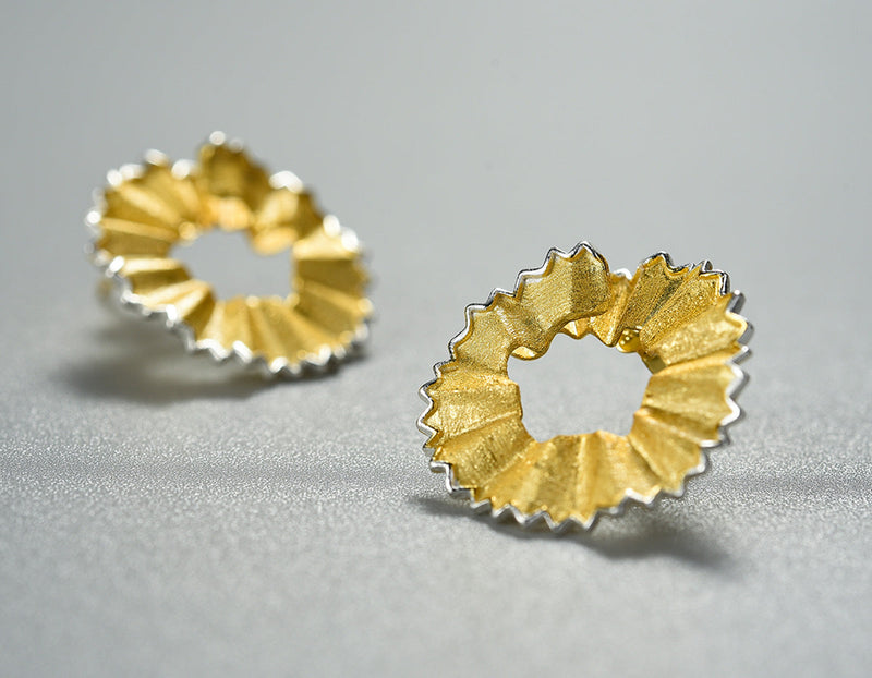 Pencil Shavings Stud Earring