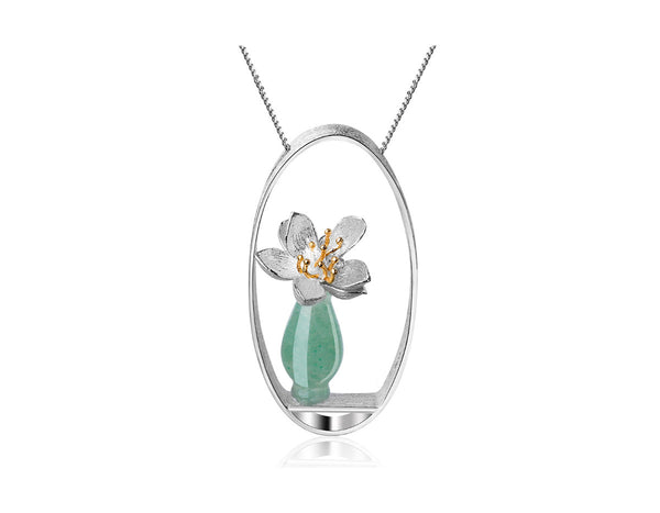 Lotus Whispers Vase Pendant