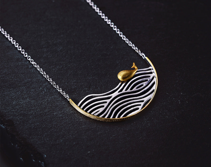 Swimming Whale Necklace