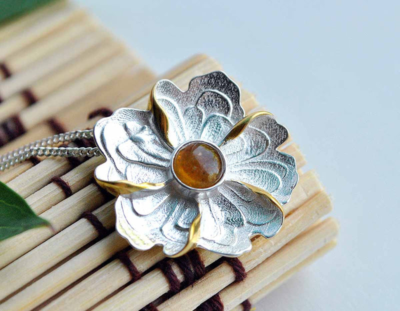 Peony Flower Pendant