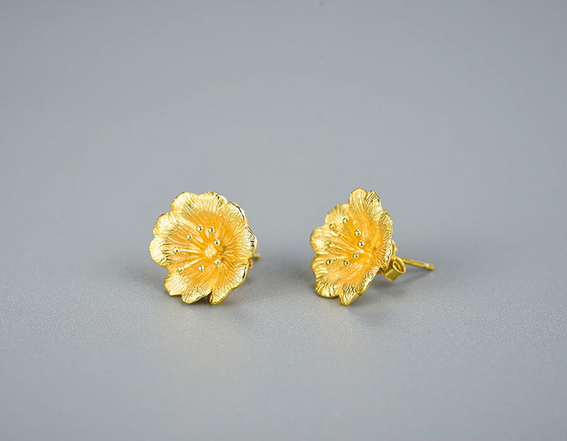 Wild Rose Flower Stud Earring