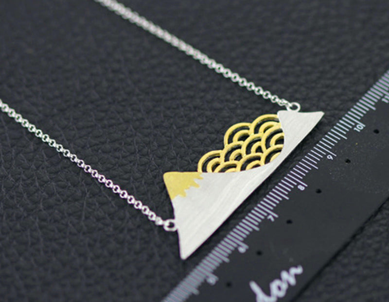 Mountain and Cloud Symbol Necklace