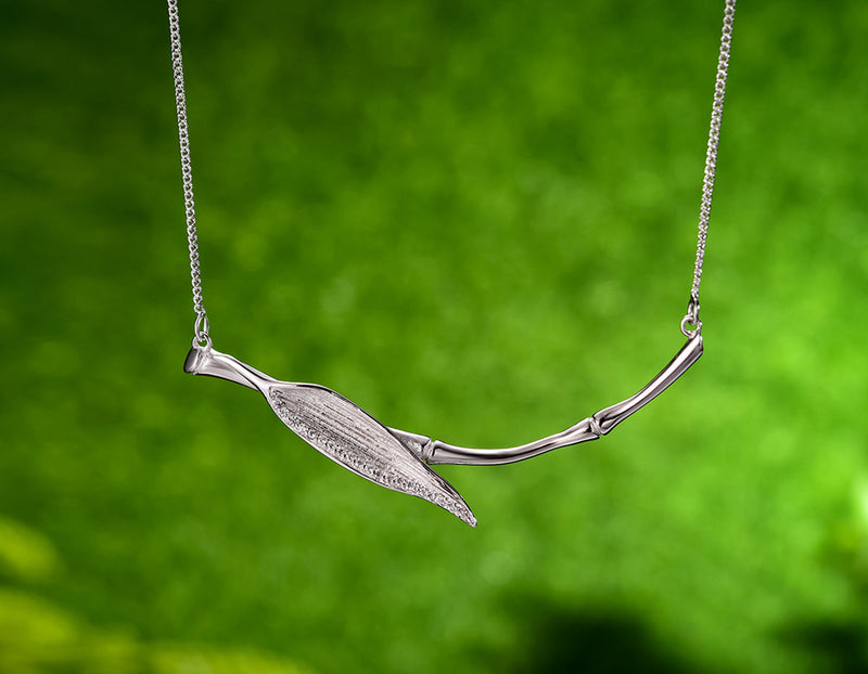 Morning Dew on Bamboo Leaf Necklace