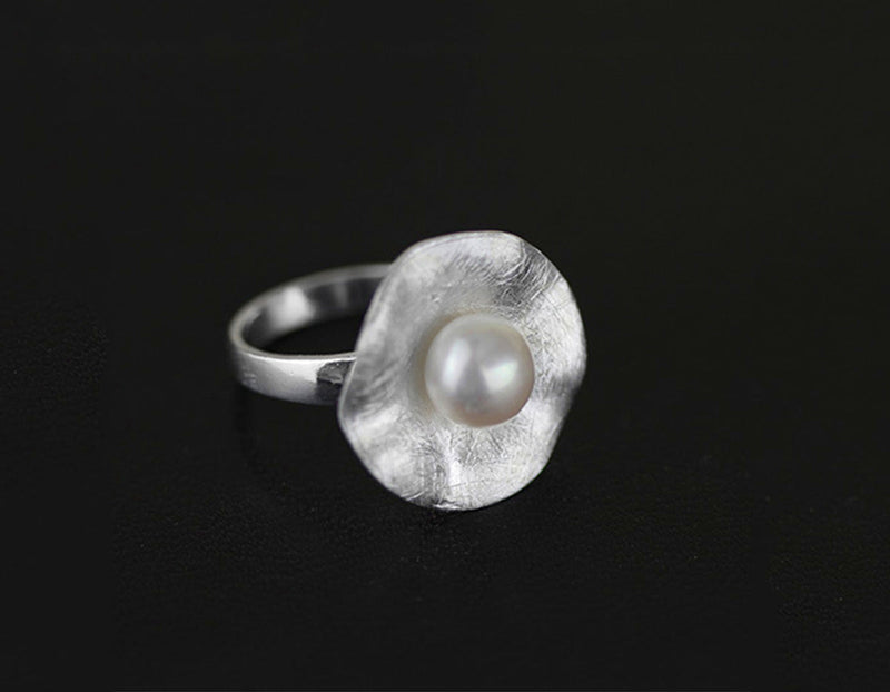 Pearl Lotus Leaf Ring