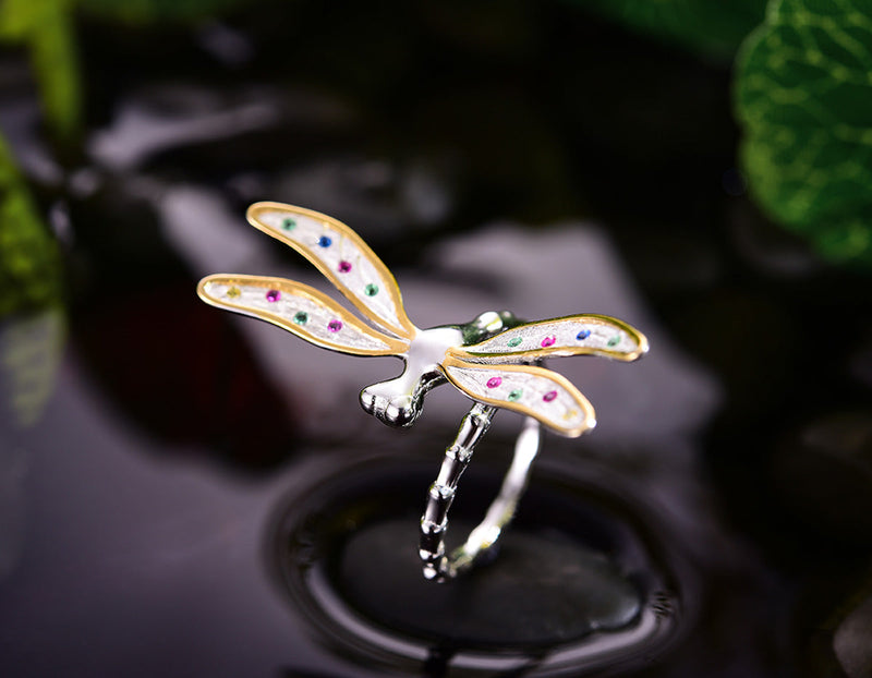 Rainbow Dragonfly Ring