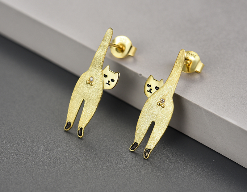 Naughty Kitten Stud Earrings