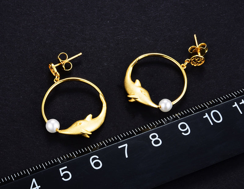 Playful Dolphin Earring