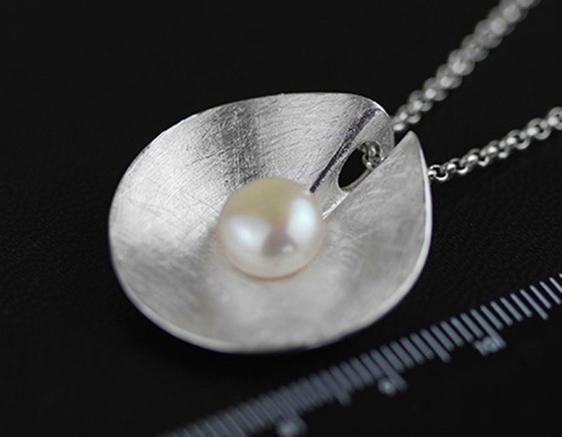 Pearl Lotus Leaf Pendant