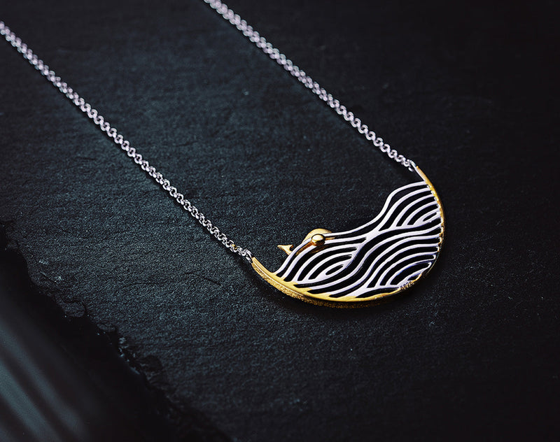 Swimming Whale Necklace