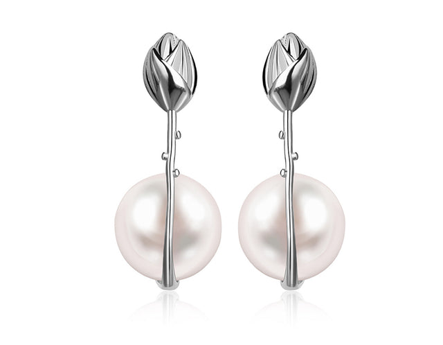 Pearl Bud Lotus Earring