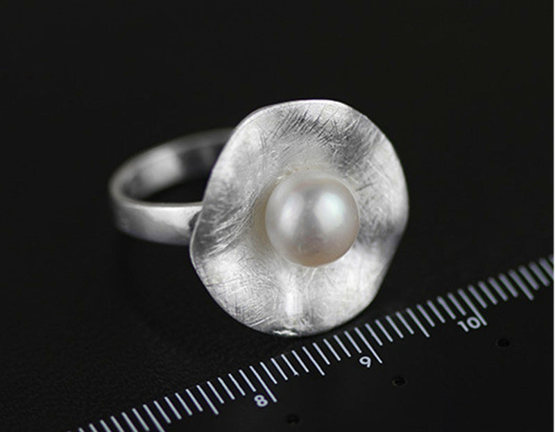 Pearl Lotus Leaf Ring