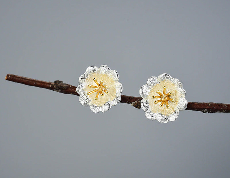 Wild Rose Flower Stud Earring