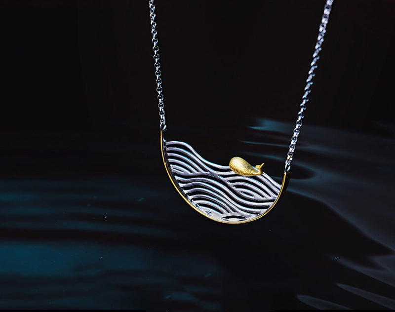 Swimming Whale Necklace