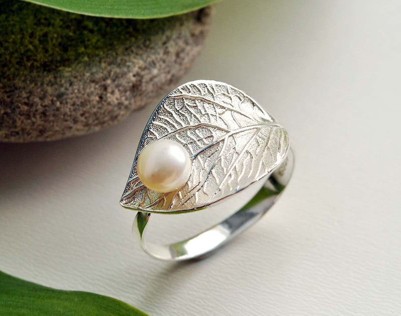 Pearl Leaf Ring